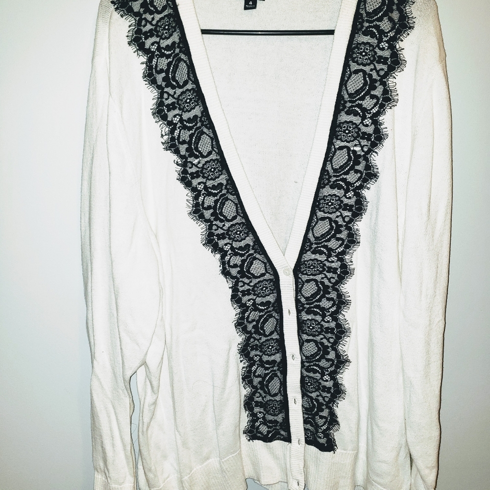 Torrid lace inset cardigan